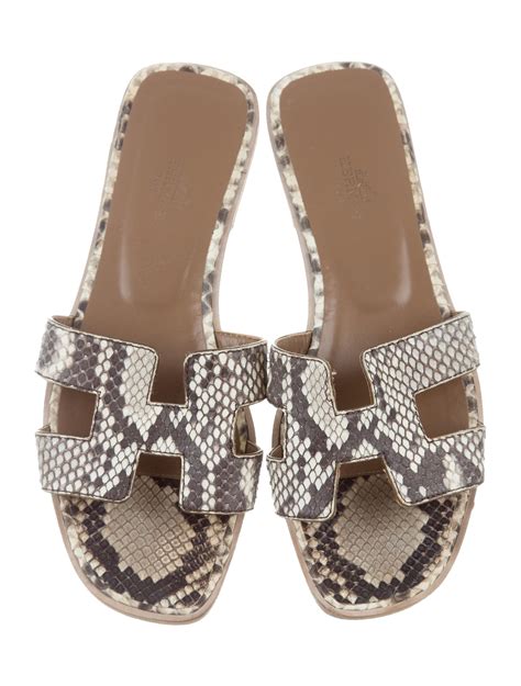 hermes sandals size 5|Hermes snakeskin sandals.